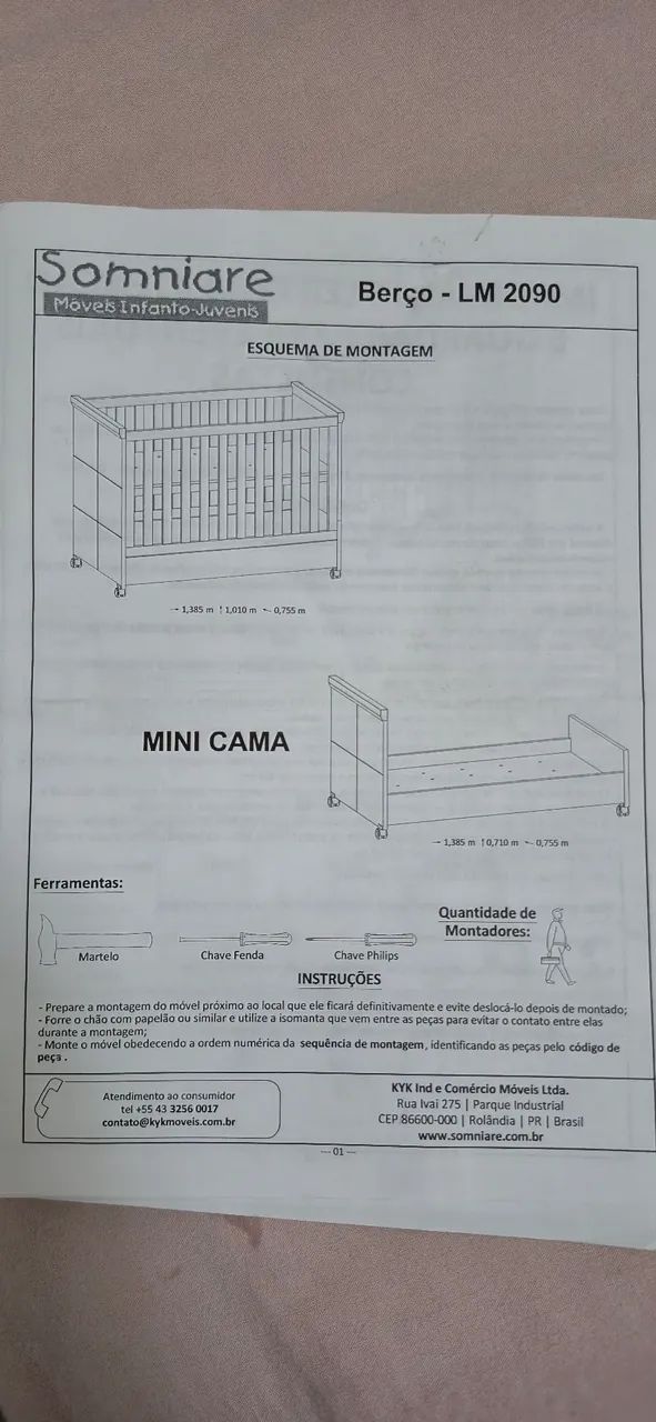 Berço e mini-cama Somniare - Foto 3