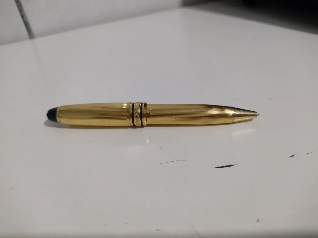 Caneta esferográfica Montblanc germany dourada 