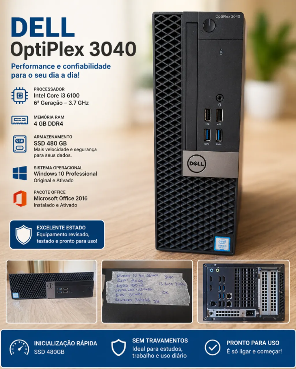 Dell OptiPlex 9010 SFF（xeon/32G/500G） Cpu Dell optiplex 9010 Core(TM)i5 - Computadores e Desktops