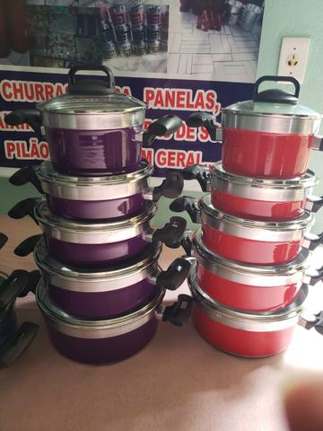 Kit de panela com tampa de vidro
