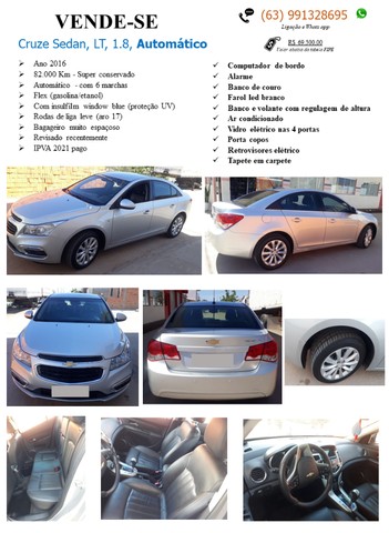 CARRO CRUZE 1.8 AUTOMÁTICO