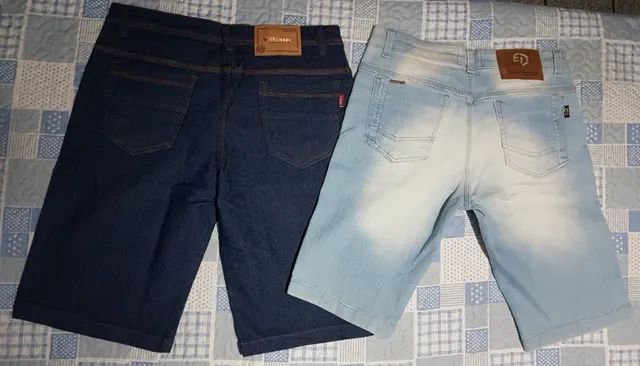 Bermudas "tipo jeans" nas cores (azul escuro e azul claro) - Foto 3