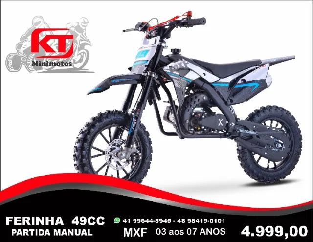 Mini moto cross Ferinha MXF 49cc Azul