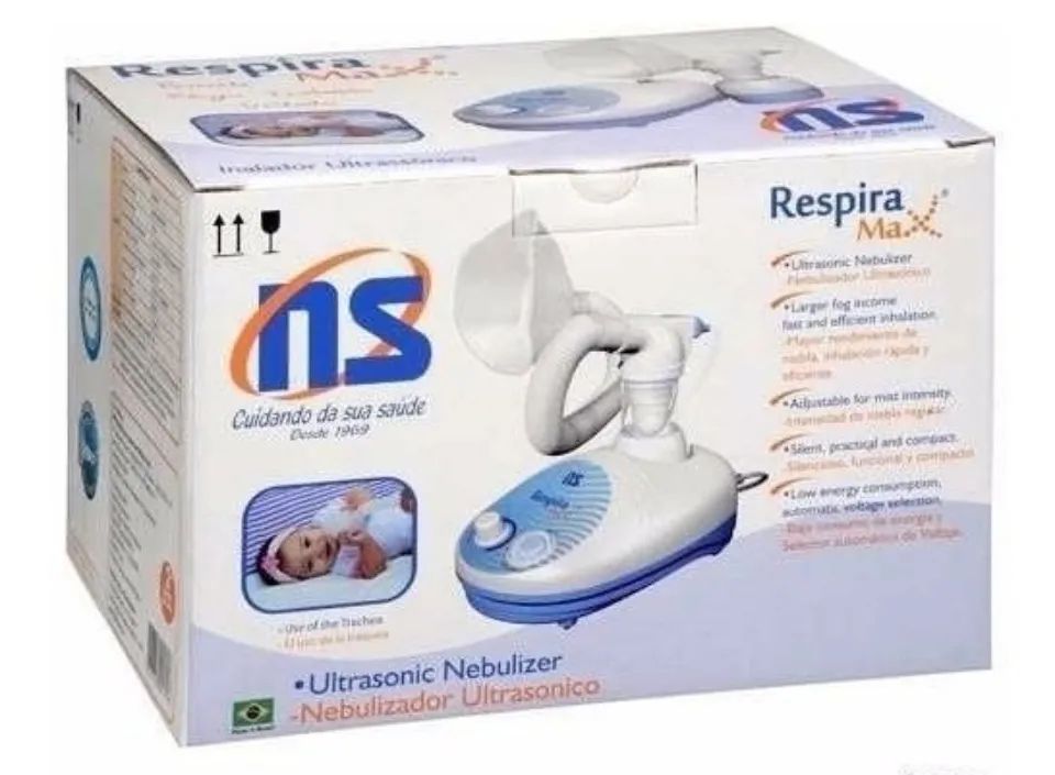 Nebulizador ultrassônico NS Respiramax branco e azul 100V/240V