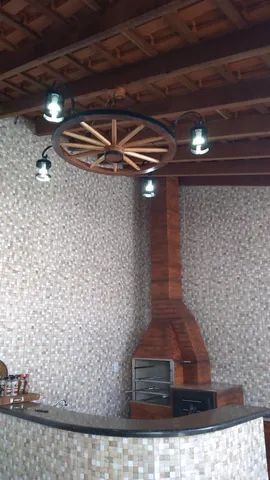 Luminária roda de carroça pendente  - Foto 3
