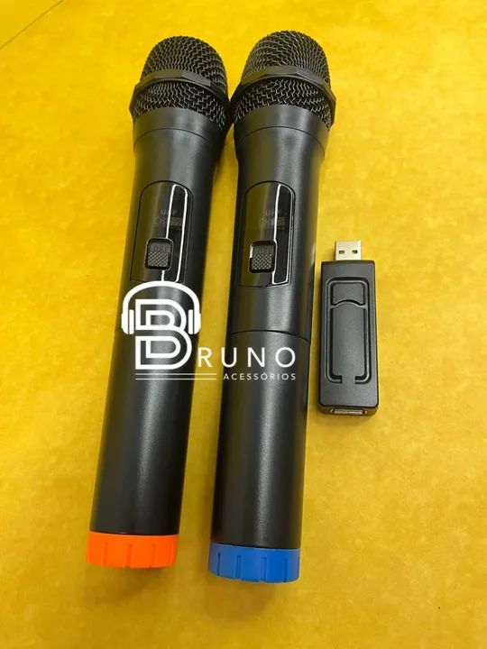 Microfone duplo USB sem fio 64529514798210122