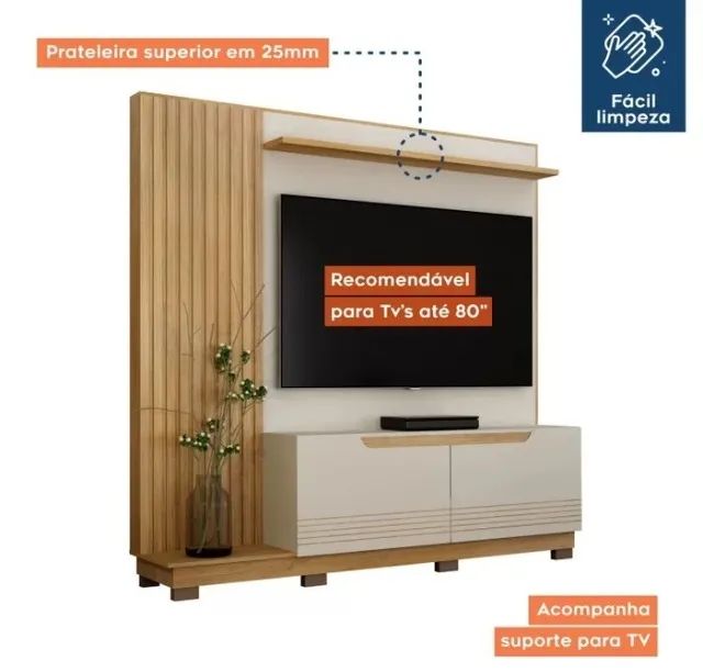Estante Home P/ TV Até 80 Polegadas. ?NOVEMBRO BLACK? - Foto 5