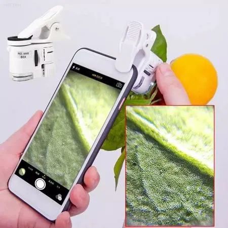 Mini Microscópio Lupa Portátil Câmera Zoom Led 60x para Celular - Foto 4