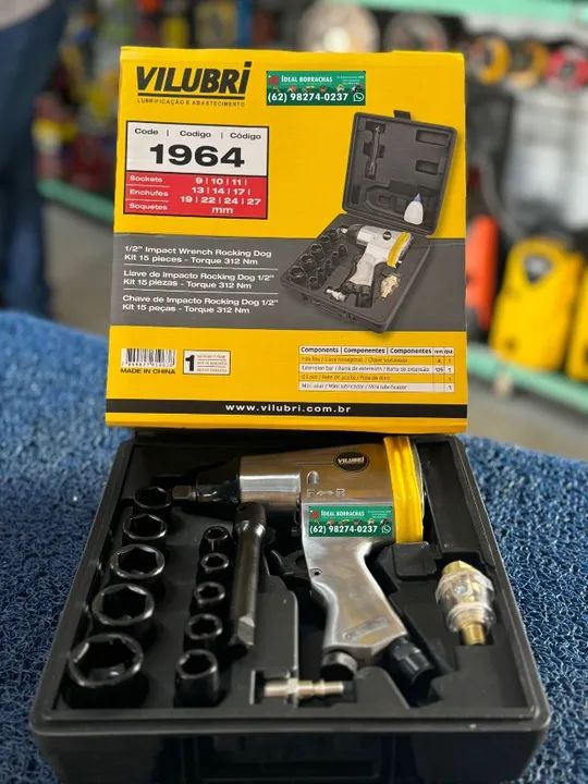 Pneumatica chave impacto 1/2 " 32kgf c/ maleta e acessorios - Foto 4