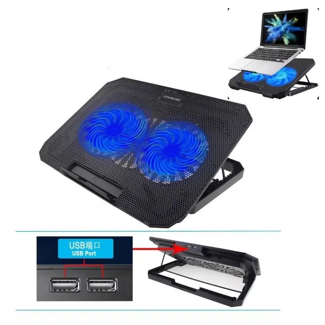 Suporte Base 2 Cooler Notebook Ergonômico Inclinação