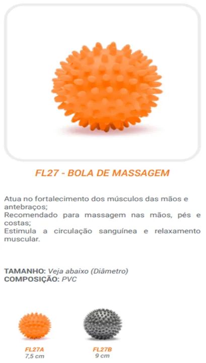 bola cravo para massagem 7.5 cm LARANJA rígida com esferas Hidrolight - Foto 3