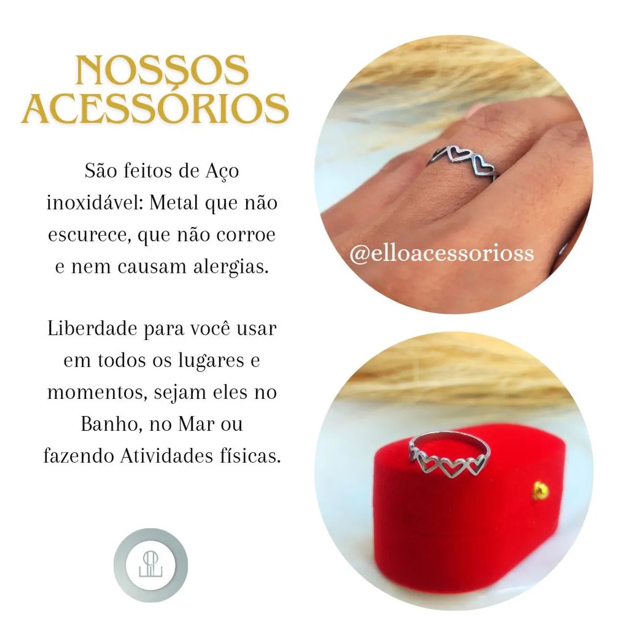 Anel Feminino Nossos Corações  - Foto 5