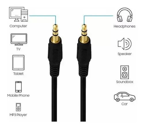 cabo de audio auxiliar de som estereo p2 para p2 5m d-p2 - Foto 2
