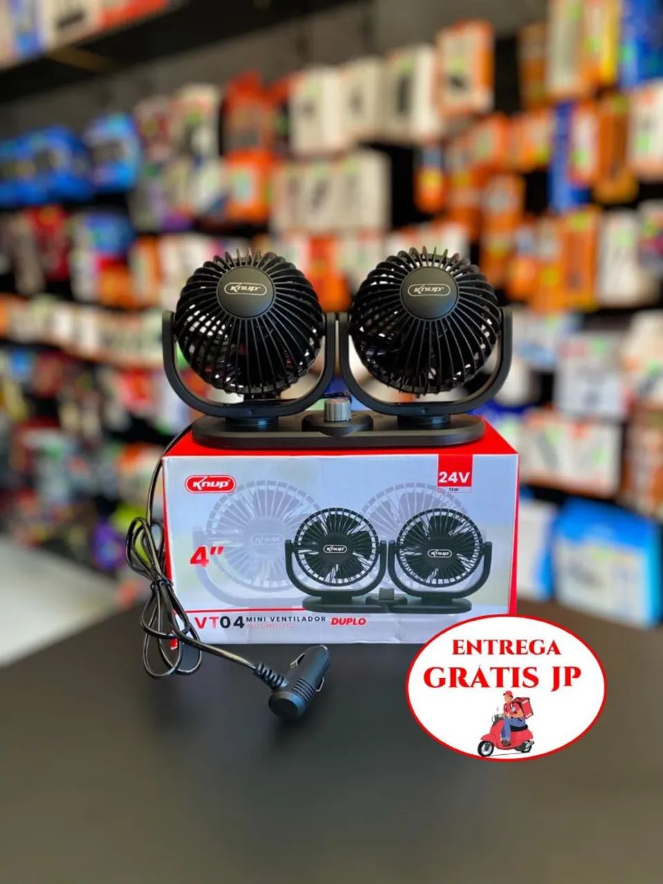 Mini Ventilador Duplo 24V para Caminhão - Novo!
