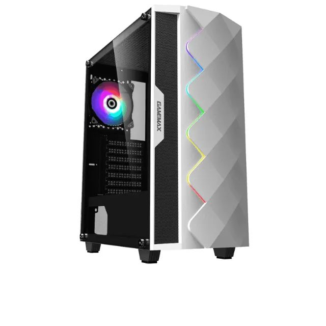 Gabinete Gamer Branco aRGB Gamemax Diamond + 4 Fans