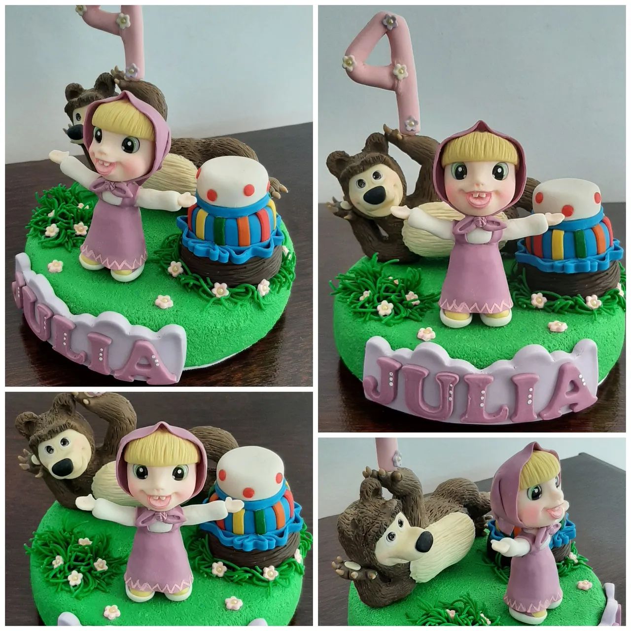 Vela de biscuit Masha e o Urso