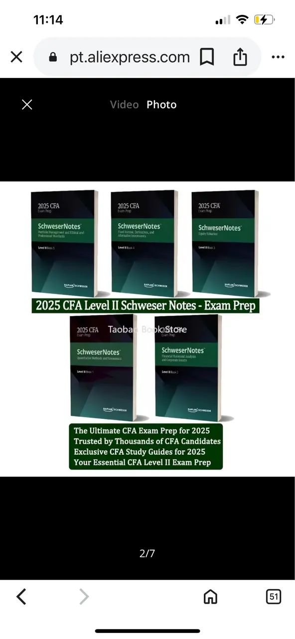 Preparação CFA Nível 2 (2025) - Conjunto Completo SchweserNotes