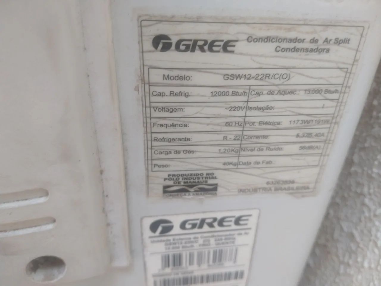 Ar Condicionado Split Gree 12.000 BTUs Frio 220V
