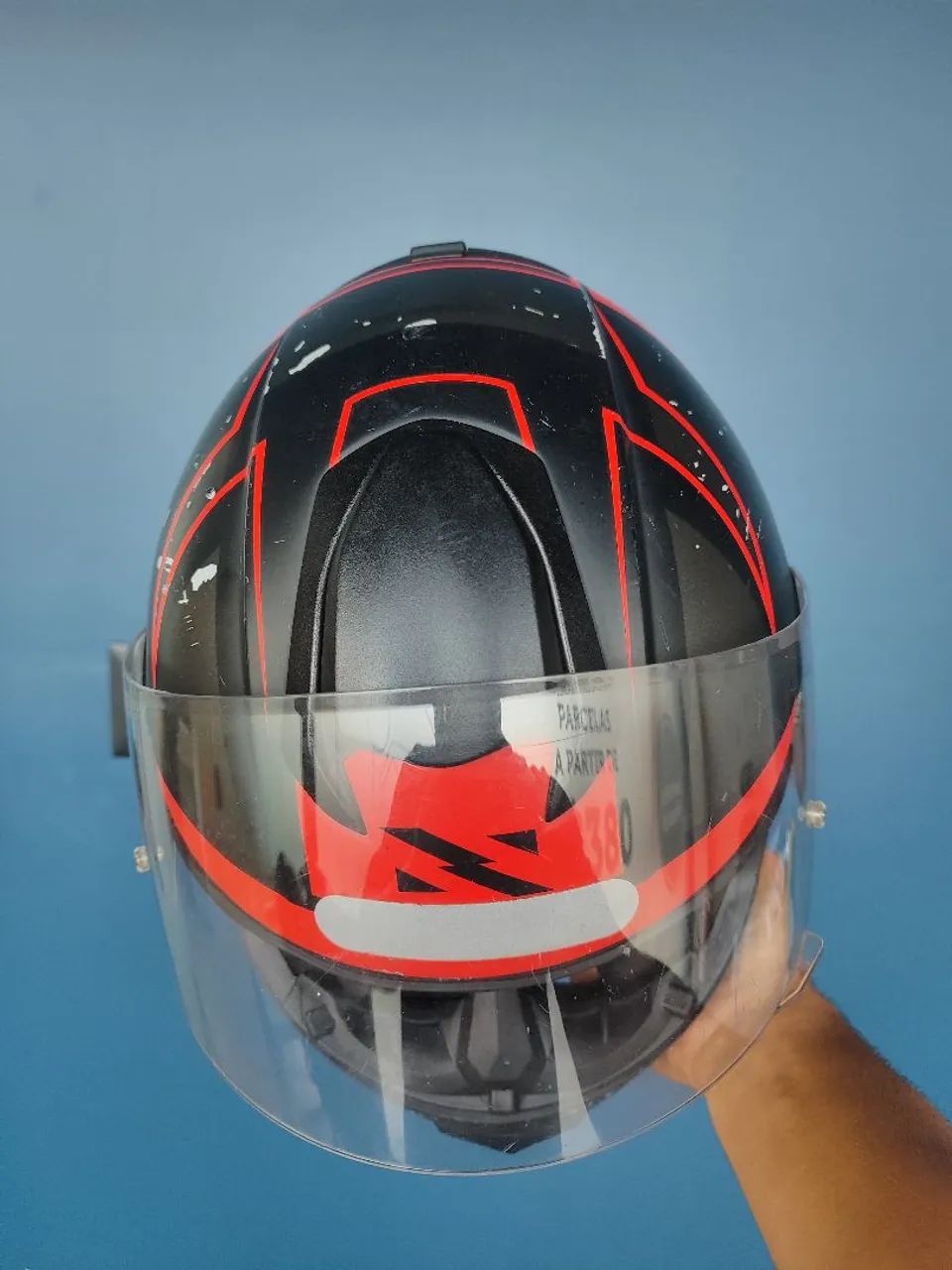 Capacete Norisk Axial n60 - Preto com Vermelho - Foto 3