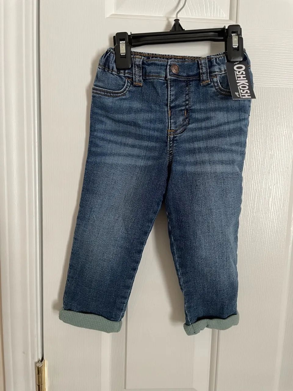 Calça Jeans peluciada OshKosh para Bebê nova 