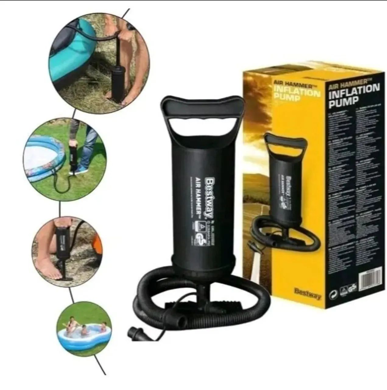 Piscina Redonda 3.700L Borda Inflável + Bomba de Ar Manual!!! - Foto 5