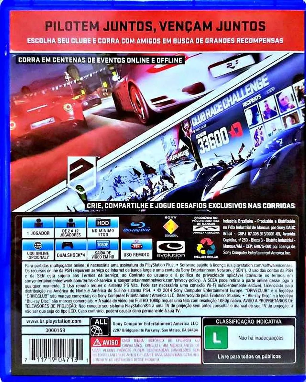 Driveclub PS4  (jogo usado - mídia física) - Foto 2