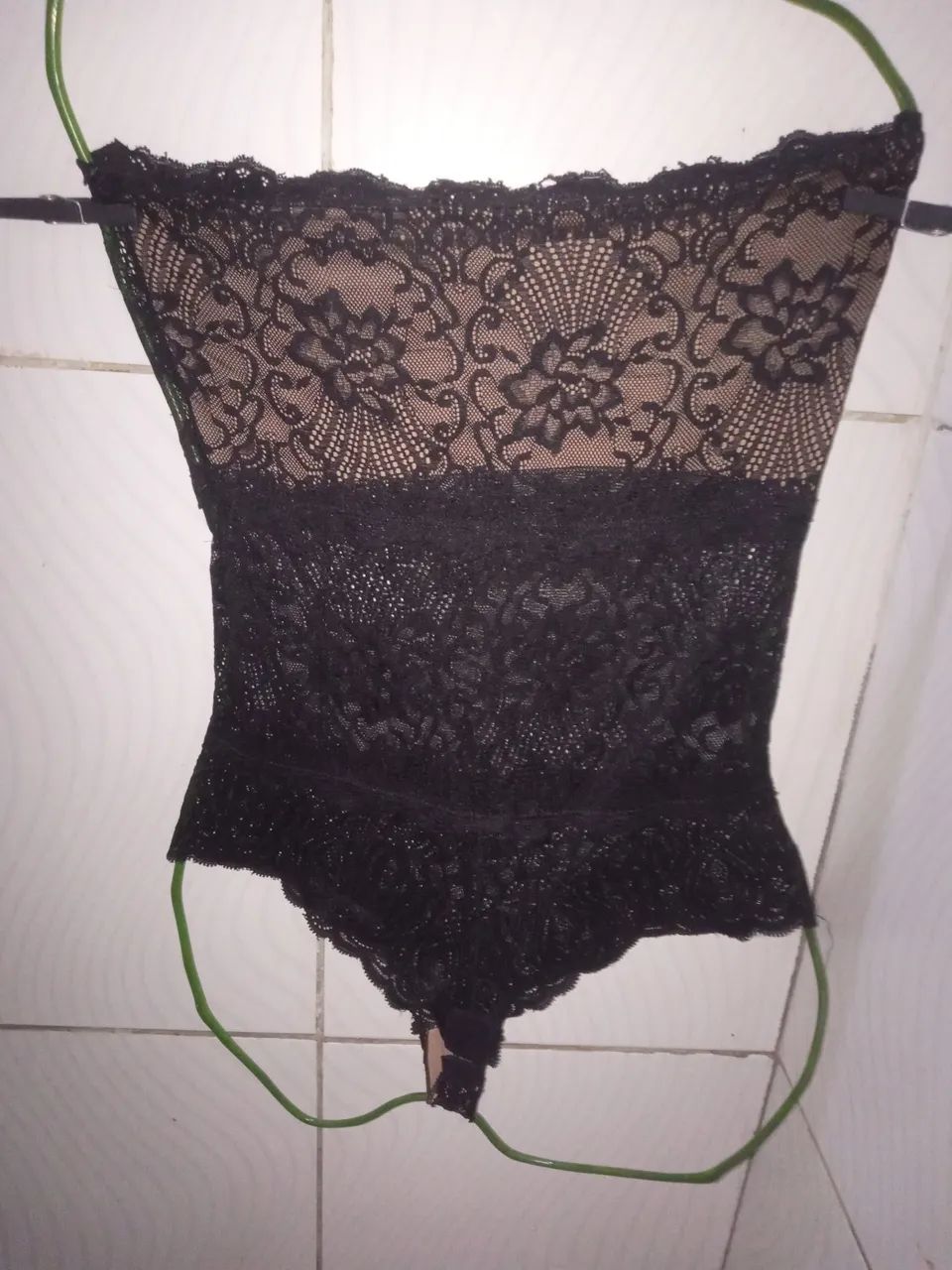 Body de Renda Preto Feminino M 