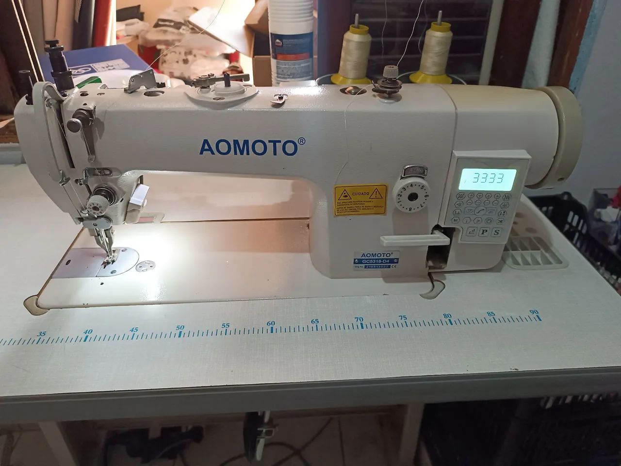 Máquina de Costura Industrial Aomoto transporte duplo   / direct drive silenciosa eletroni - Foto 4