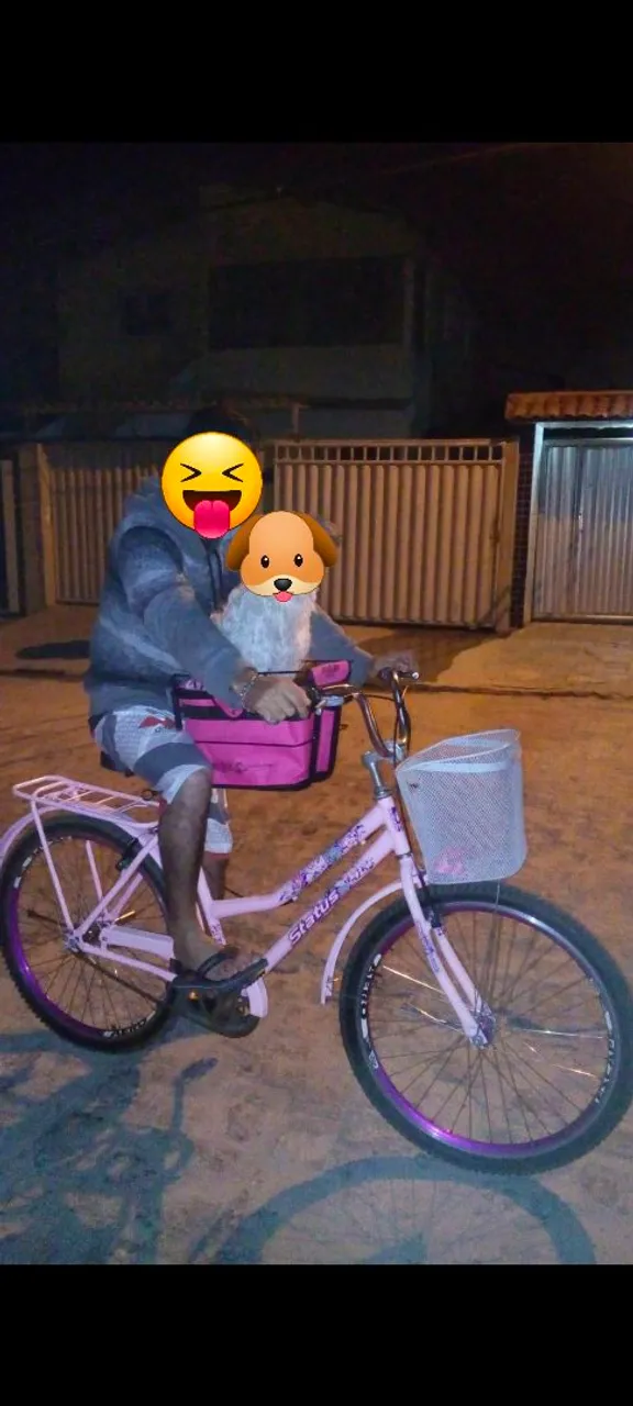 Bicicleta Status Bike Rosa com Cestinhas