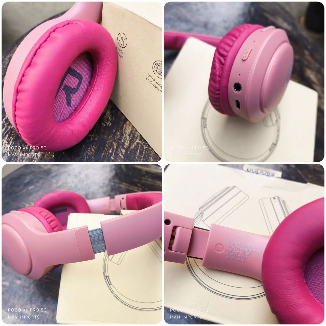Fone de Ouvido SIINDOO JH-919 "PINK" Headset Wireless/Bluetooth - Foto 5