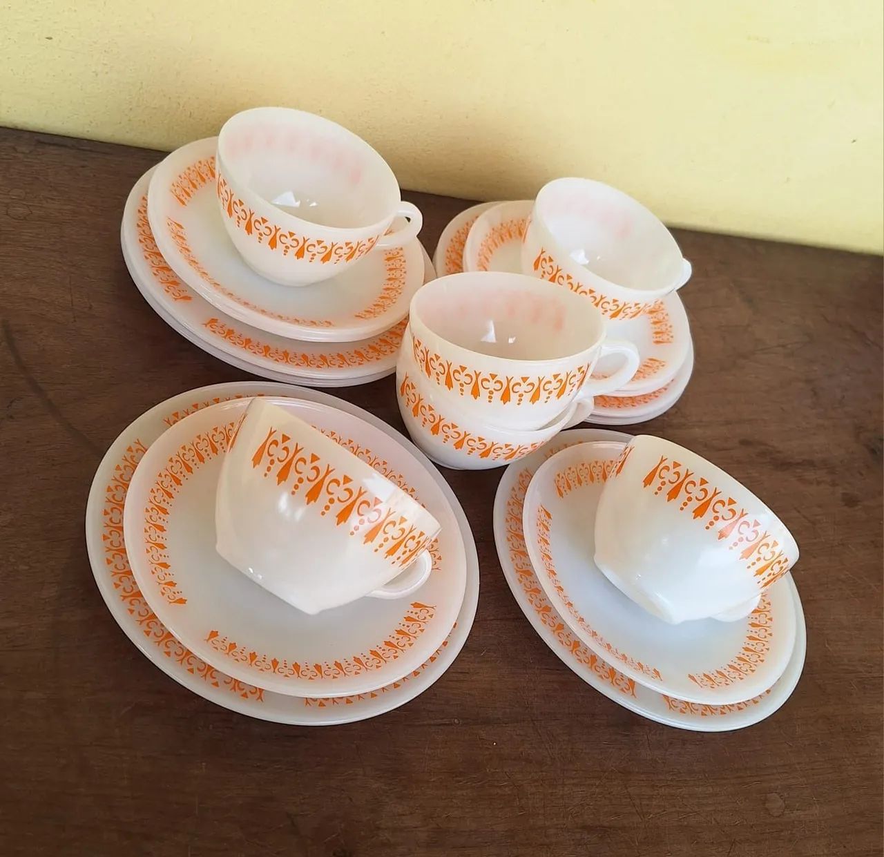 TRIOS PARA CHÁ TERMO-REY GRAVATINHA LARANJA, ANTIGUIDADE, RELÍQUIA. - Foto 3