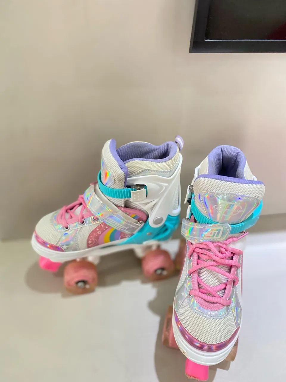 Patins Roller Infantil Unicórnio TAM 36 ajustável