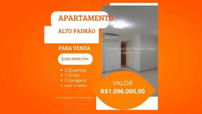 Apartamento 115 metros, 3 quartos, Ed. Capim Dourado