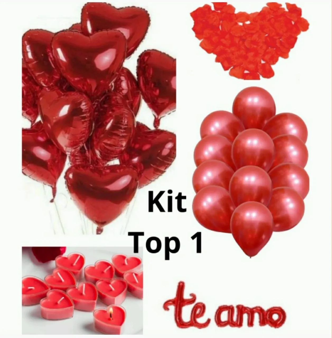 Kit Top Decoração Romântica- Balões, Velas e Decoração