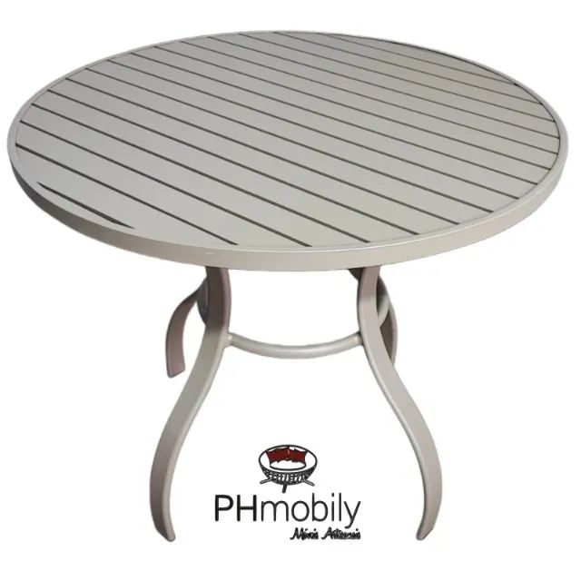 JOGO DE MESA REDONDA DE ALUMÍNIO RIPADO  COM 04 CADEIRAS DE ALUMINIO E CORDA NÁUTICA - Foto 4