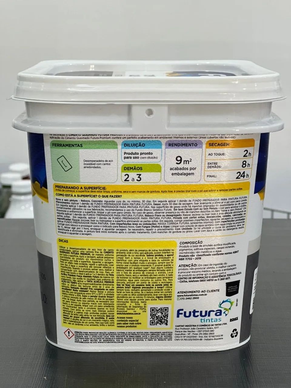 Cimento Queimado Futura Nas Cores Cinza Claro-Cinza Medio-Cinza Escuro 5L  - Foto 3