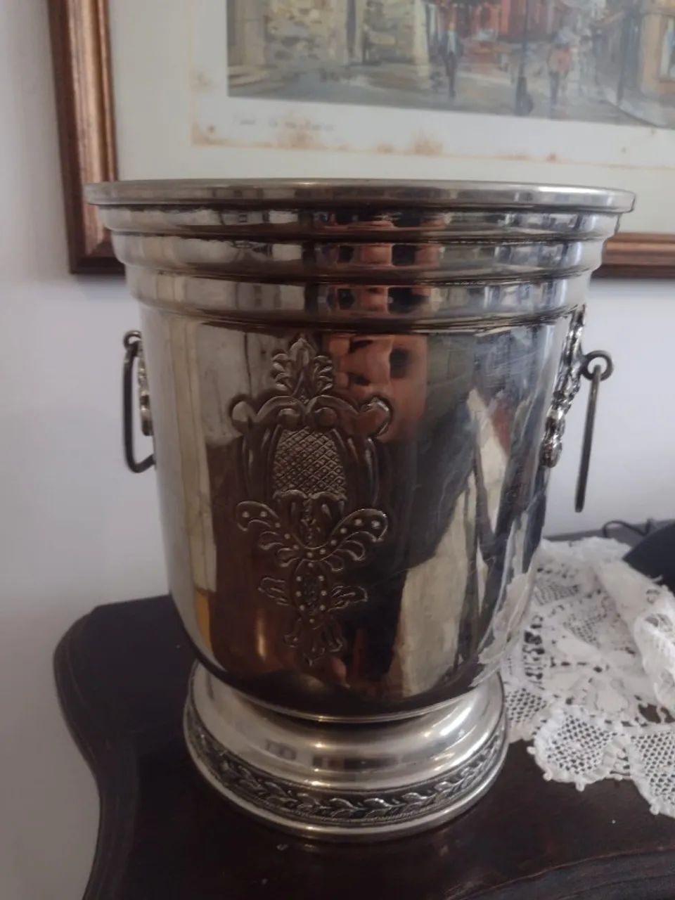 Champanheira em aço inox antiga (década de 70)