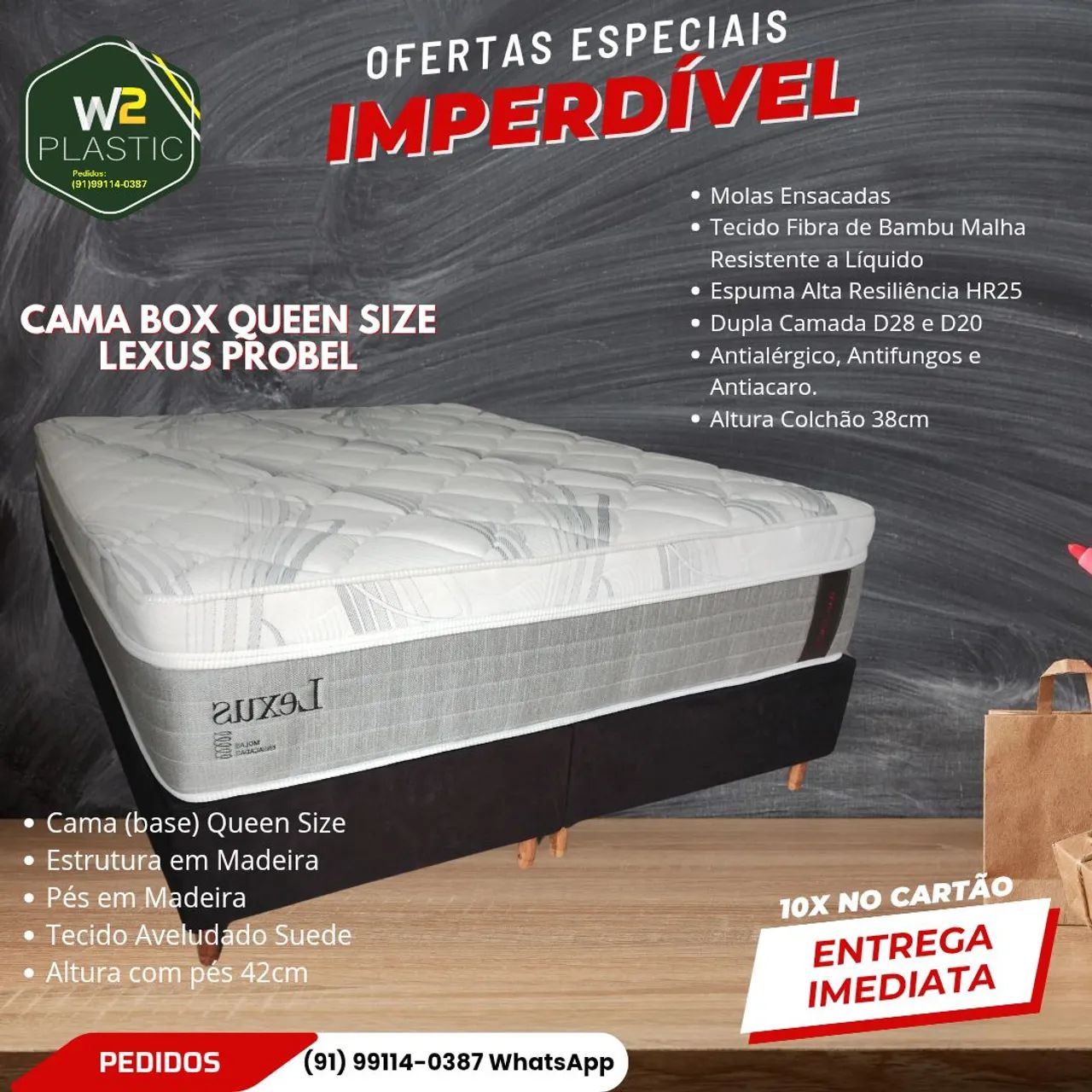 Cama Box Queen Size Lexus Probel - Imperdivel!