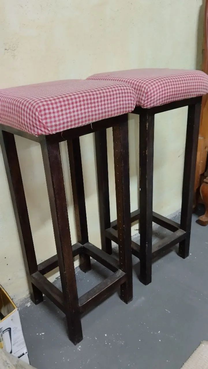 Par de Banquetas de ferro estofadas - Foto 4