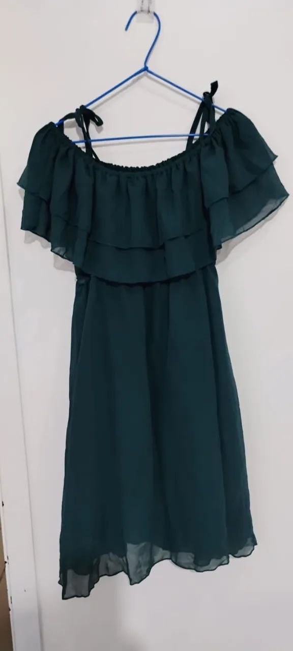 Vestido menina Chiffon Verde - Foto 3