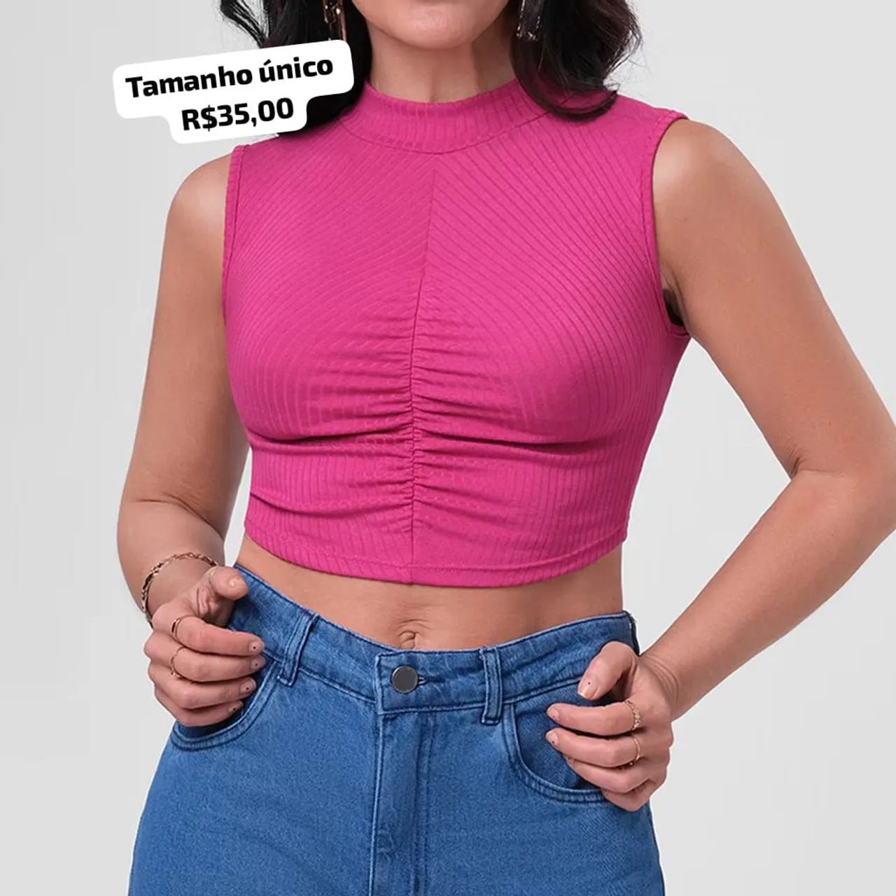 Top rosa feminino tamanho único