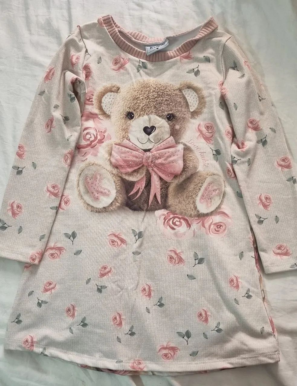 Vestido Infantil Florido com Pompons - Tamanho P - Foto 5