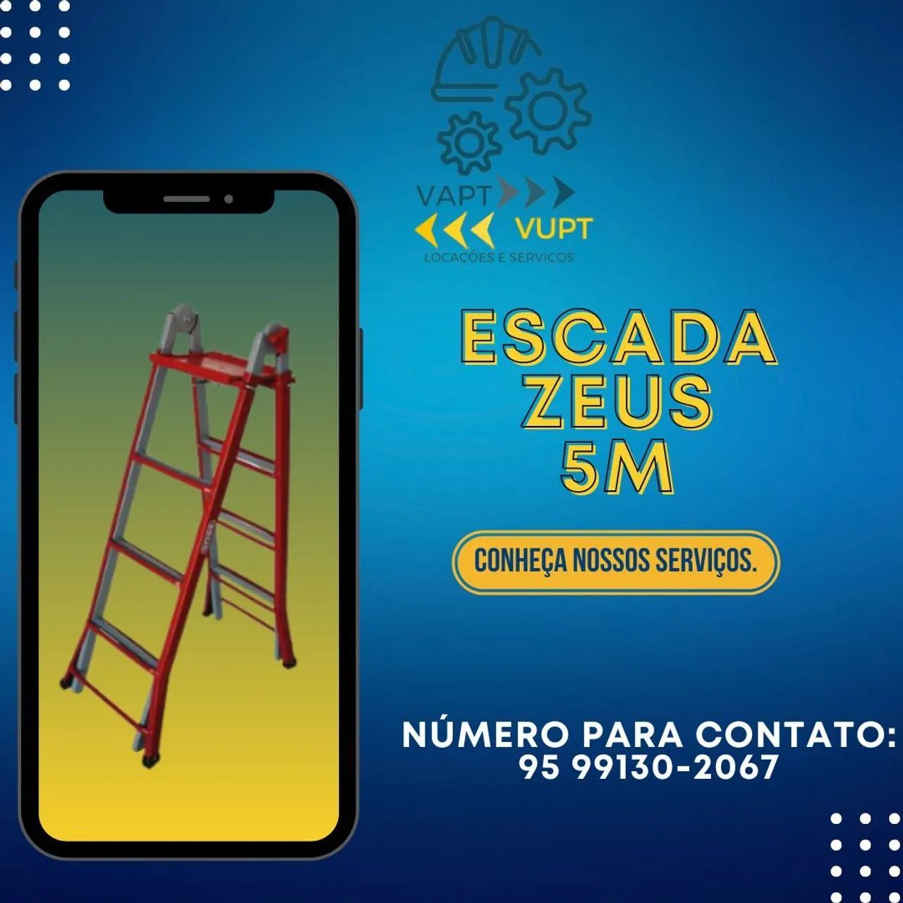 Locação de escada Zeus 5m e 3m