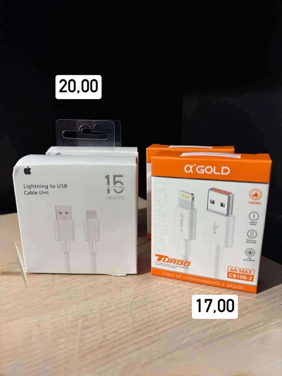 Cabos USB-C para Lightning Apple - 1m e 2m - Foto 2