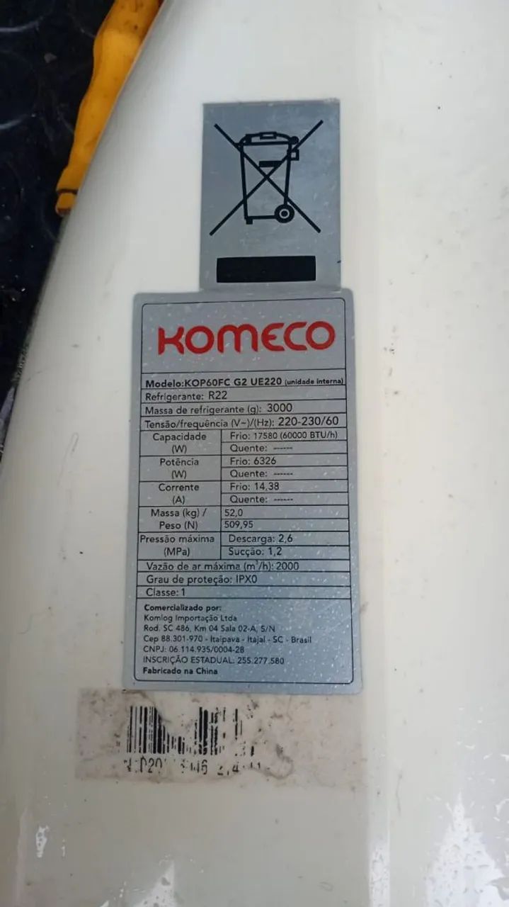 Ar Condicionado 60 mil btus para Indústria e Escritório Komeko 60.000 Btus real - Foto 4
