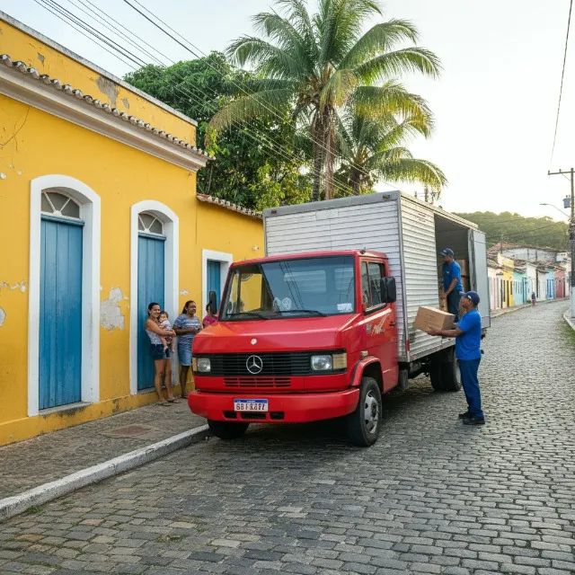 Frete e transporte de mudanças: caminhão baú em Parque Esmeralda e Centro.