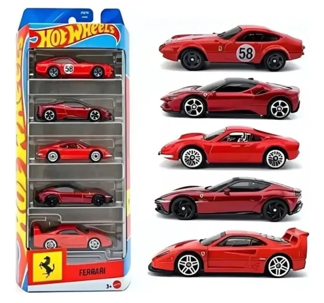 Pack Ferrari Hot wheels com 5 Carrinhos - Hobbies e coleções