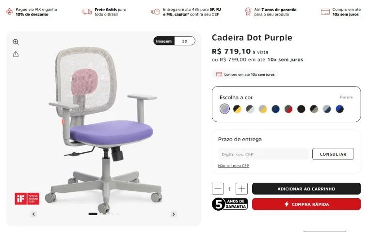 CADEIRA GIRATORIA FLEXXFORM DOT - Foto 4