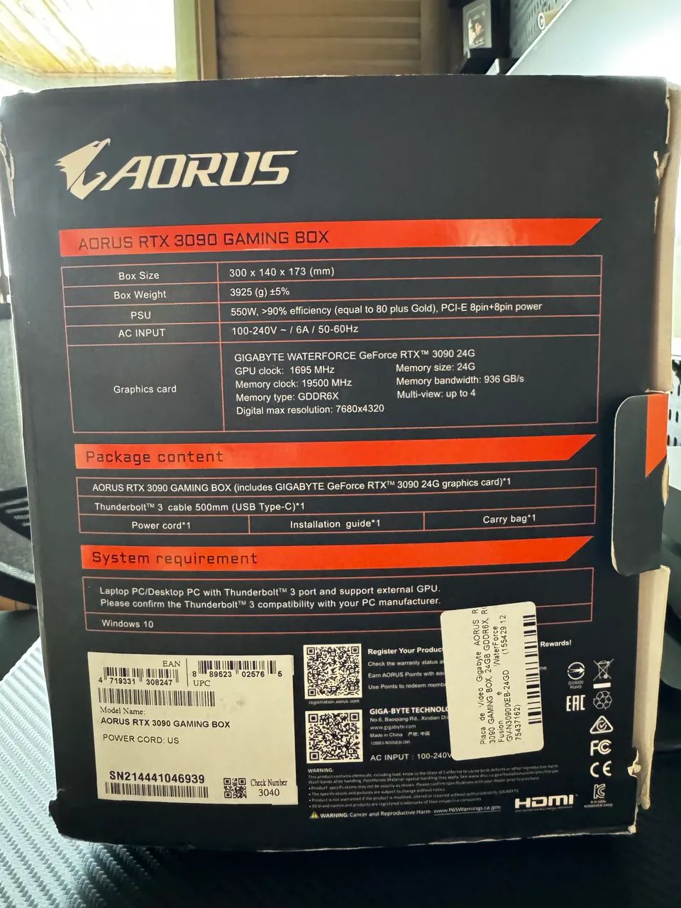 Gaming Box AORUS RTX 3090 24GB e-GPU - Foto 4