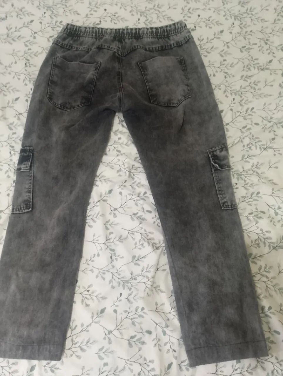 Calça Cargo Cinza Estilo Jeans com Elastano Tam. M (Nova) - Foto 3